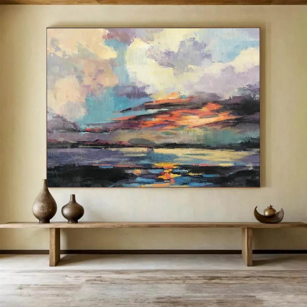 Room Hand-painted Living Veranda Beach Abstract Artwork WBCX2
